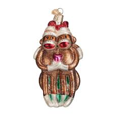 44071 Sock Monkey Pair Orn