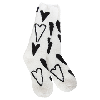 World's Softest Cozy Crew OS Black Hearts - 75967