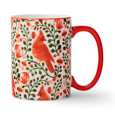 Christmas Cardinals Porcelain Mug