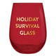 Stemless Glass Holiday Survival Glass