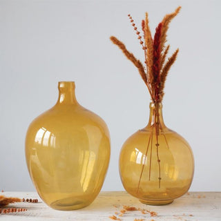 Mustard Glass Vase 12.5Ó df3516