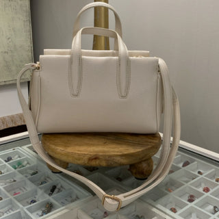 Antonia 3 Compartment Satchel/Crossbody Bag - Ivory