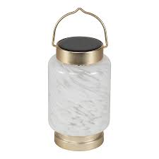 Solar Boaters Lantern Bronze White Cylinder