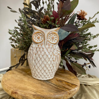Great Grey Owl Budvase 4" x 3.5" x 6.25"