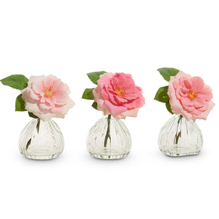 Pink Rose in Glass Vase 6.5" 4509824
