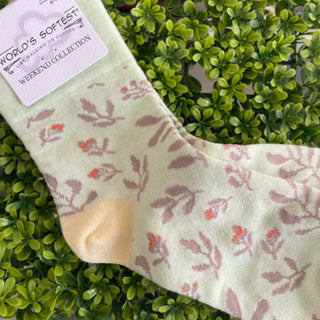 World's Softest Garden Mini Crew Lime Multi Foliage