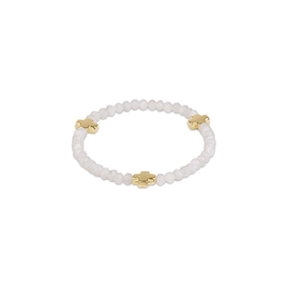 Signature Cross Gold 4mm Gemstone Bracelet - Mother Of Pearl
