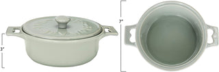 DA2320A 7Ó Rnd x3Ó H Stoneware Baker w/ Spreader Grey/White