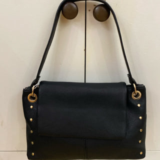 Juliana- Black-  Flapover Shoulder Bag/Crossbody Strap