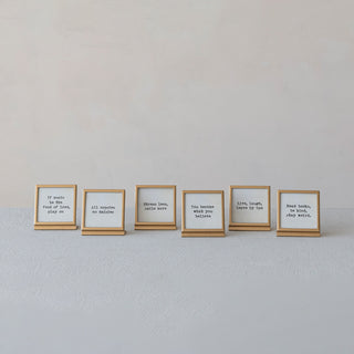 Metal and Glass Frame with Sayings/Gold