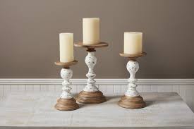 40960029L Wooden Rustic Candlestick Large