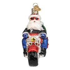 40313 Biker Santa Orn.