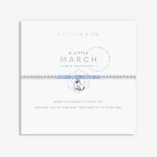 A Little Birthstone "March Aqua" Crystal Bracelet