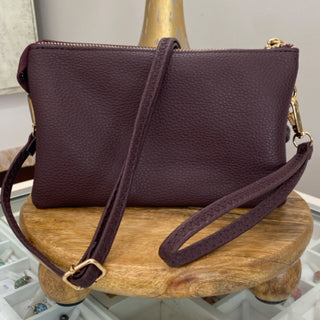 Riley - Sangria- 3 Compartment Crossbody/Wristlet