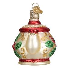 32247 Holly Teapot Orn.