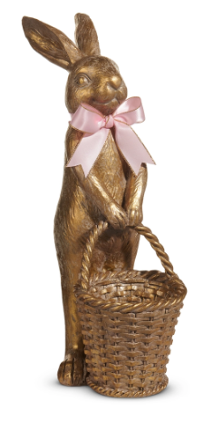 Gold Bunny With Basket 12.5"