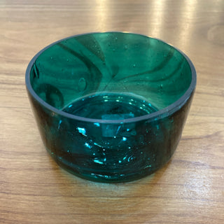 Teal Glass Tea Light Holder