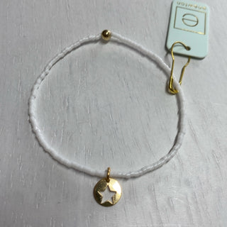 Hope Classic White Star Small Gold Disc Bracelet