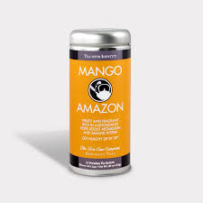 Tall Silver Tea Tin - Mango Amazon Black Tea