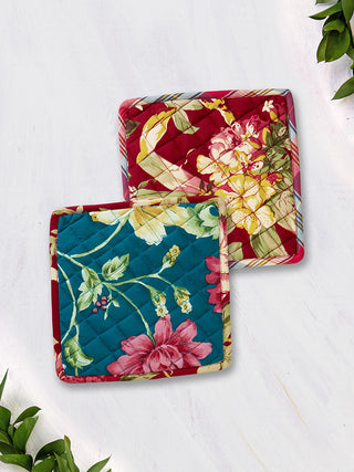 Cranberry Cocktail Patchwork Multi Pot Holder Set