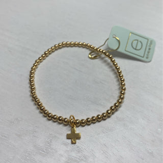 Signature Cross Gold Charm 3mm Bracelet