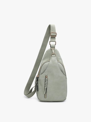 M2342-SG Nikki Dual Comp Sling Pack Bag - Sage