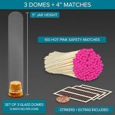 4" Matches + Mini Cloche - Hot Pink