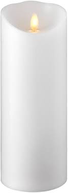 37075 Push Flame White Pillar Candle 3.5Óx7Ó