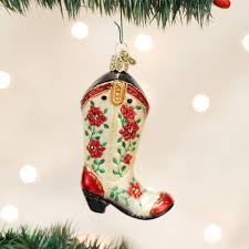 32160 Christmas Cowgirl Boot Orn.