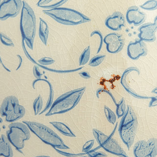 Terracotta Vase with Blue Pattern