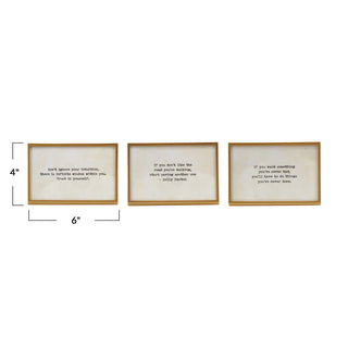 Metal & Glass Frame w/ Easel & Saying, Gold Finish, 3 Styles (Holds 4" x 6" Photo)