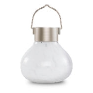 5.5" x 4.5" Solar White Glass Tea Outdoor Lantern