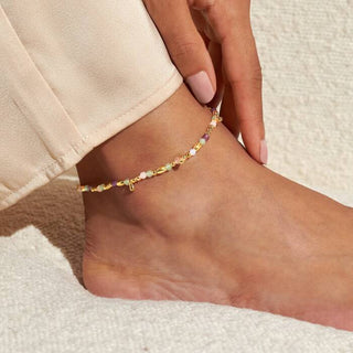 A Little Multi Stone Gold Anklet