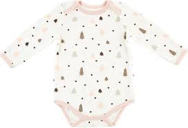 Long Sleeve Snapshirt Onesie - Blush Trees