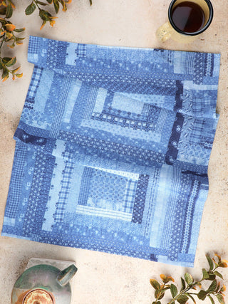 Harmony Patchwork Tea Towel Blue