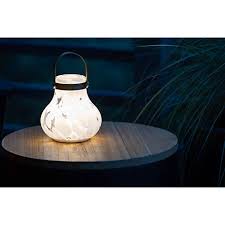 5.5" x 4.5" Solar White Glass Tea Outdoor Lantern