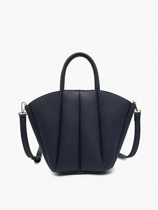 M2596-NV Ashton Shaped Paneled Hobo W/ Long Strap - Navy