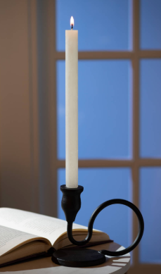 Timber Taper - Milky White Candle
