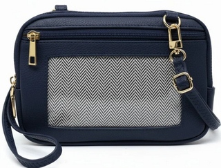 Cell Phone Mini Crossbody Wallet Bag - Navy