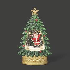 7.5" Lighted Swirl Mini Tree with Santa