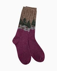 75134 WS Holiday Mini Crew OS Cranberry Forest Socks