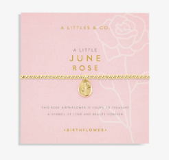 A Little Birth Flower "June" Rose Bracelet Gold