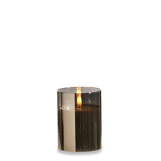 Smoke Glass Ivory 3x4 Pillar Candle