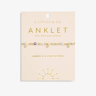 A Little Multi Stone Gold Anklet