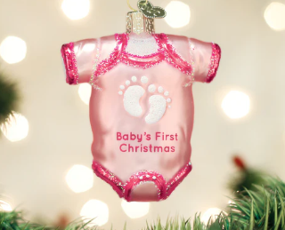 32338 Pink Baby Onesie Orn