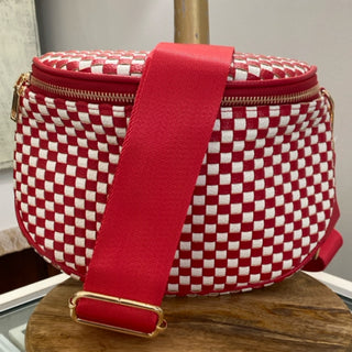 Yareli Woven Sling/Crossbody Bag- Red