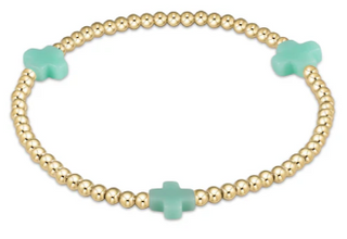 Signature Cross Gold Mint 3mm Bracelet