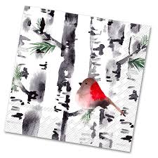 Bird in Birch Lunch Napkin