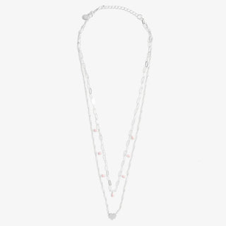 Stacks of Style - Pink Enamel Silver Necklace