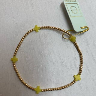 Signature Cross Small Gold Canary 2mm Bracelet